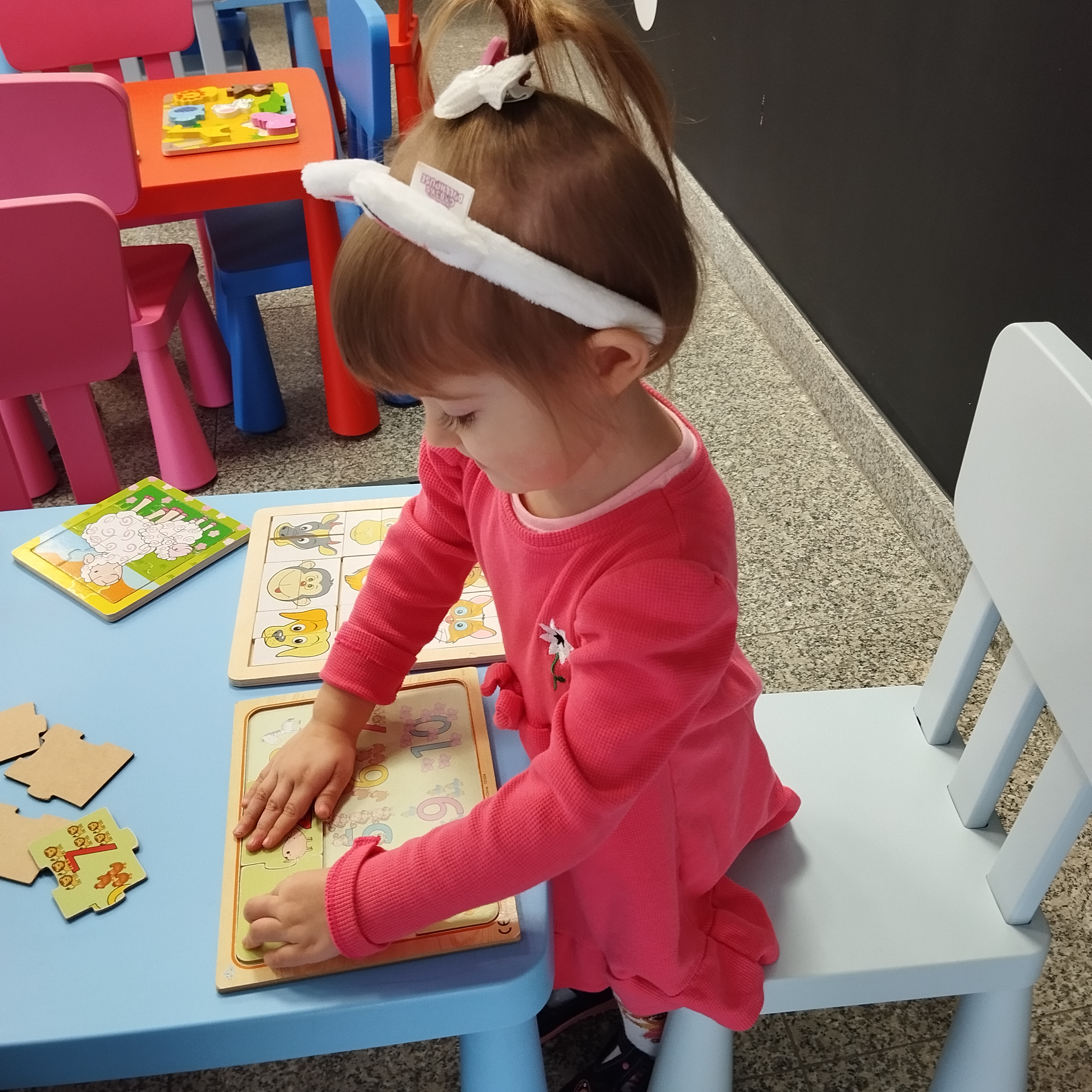 Maluch w bibliotece i kot