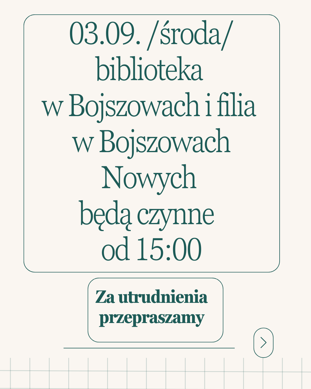 3 września biblioteki czynne od 15:00
