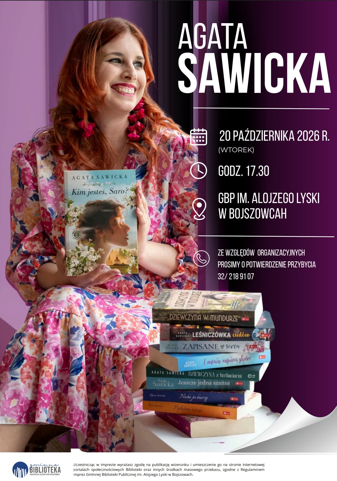 Agata Sawicka-spotkanie autorskie. Zapraszamy!